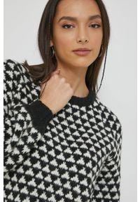 only - Only sweter damski kolor czarny ciepły. Kolor: czarny. Materiał: dzianina. Długość rękawa: raglanowy rękaw #1