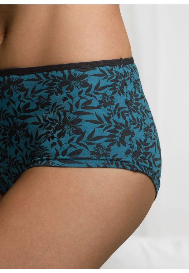 bonprix - "Figi panty ""maxi"" (4 pary), bawełna organiczna". Kolor: czarny. Materiał: bawełna