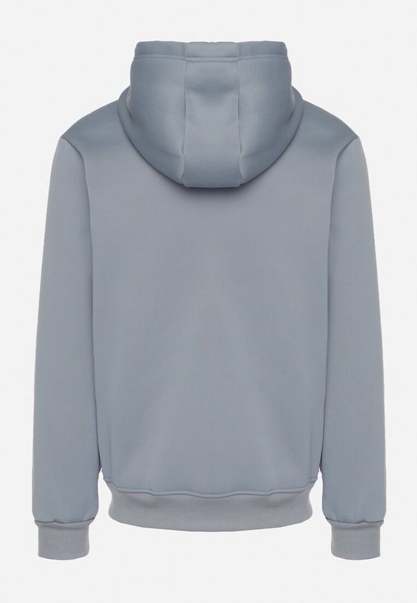Born2be - Jasnoniebieska Bluza z Bawełną Kapturem i Kieszenią Typu Kangurek Norrise. Okazja: na co dzień. Kolor: niebieski. Materiał: bawełna. Styl: casual, elegancki