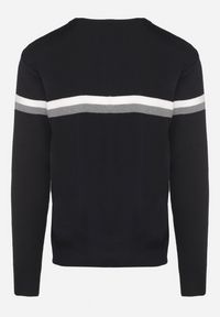 Born2be - Granatowy Sweter z Wełną i Paskami Sailissa. Kolor: niebieski. Materiał: wełna. Wzór: paski. Styl: elegancki