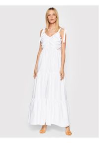 Fracomina Sukienka letnia FP22SD3012W40001 Biały Regular Fit. Kolor: biały. Materiał: bawełna. Sezon: lato
