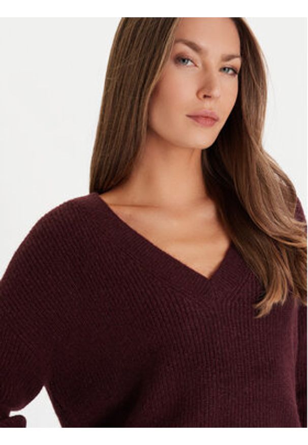 Morgan Sweter 252-MSTAR Bordowy Regular Fit. Kolor: czerwony. Materiał: syntetyk