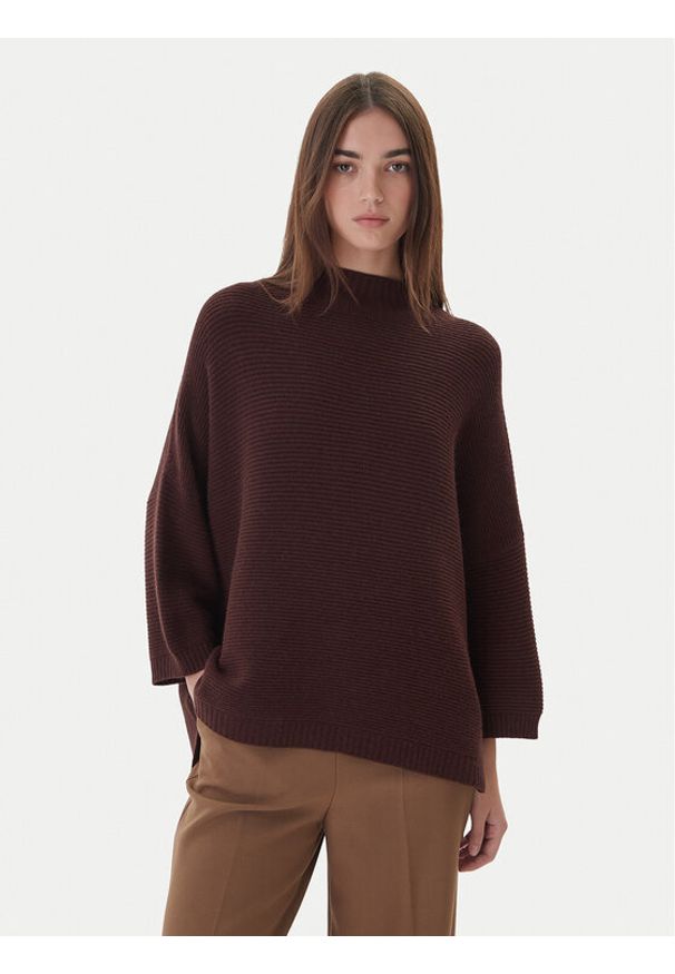 Kontatto Sweter 3M0848C Brązowy Relaxed Fit. Kolor: brązowy. Materiał: syntetyk