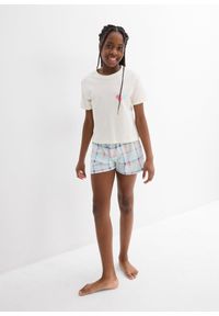 bonprix - Piżama z krótkimi spodniami z czystej bawełny organicznej (4 części). Kolor: fioletowy. Materiał: bawełna. Długość: krótkie #3