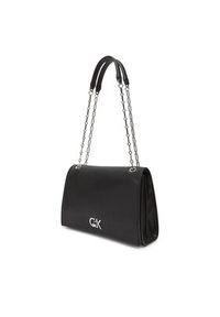 Calvin Klein Torebka Re-Lock Medium Chain LV04F3104G Czarny. Kolor: czarny. Materiał: skórzane #6