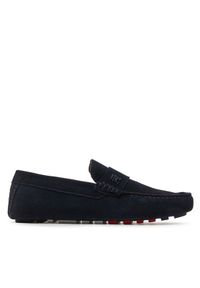 TOMMY HILFIGER - Tommy Hilfiger Mokasyny Th Classic Suede Driver FM0FM05000 Granatowy. Kolor: niebieski