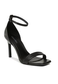 Calvin Klein Sandały Geo Stiletto Sandal 90Hh HW0HW01610 Czarny. Kolor: czarny. Materiał: skóra