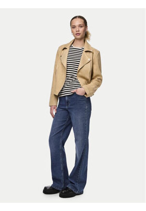 Pieces Kurtka z imitacji skóry Beminda 17134838 Beżowy Regular Fit. Kolor: beżowy. Materiał: syntetyk