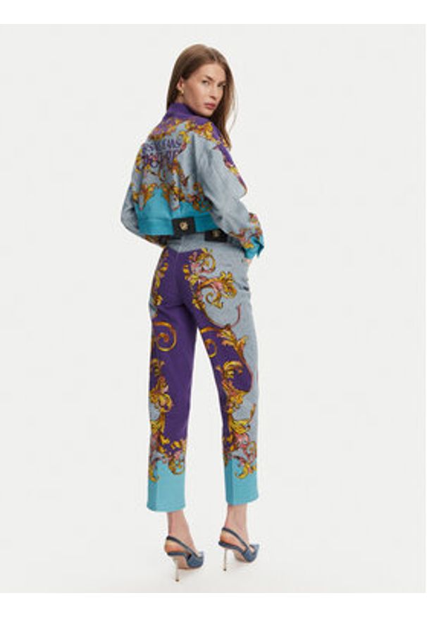 Versace Jeans Couture Kurtka jeansowa 78HAS4P0 Kolorowy Relaxed Fit. Materiał: bawełna. Wzór: kolorowy