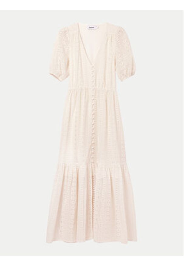 Desigual Sukienka letnia Ottawa 24SWVW05 Biały Regular Fit. Kolor: biały. Materiał: syntetyk, bawełna. Sezon: lato