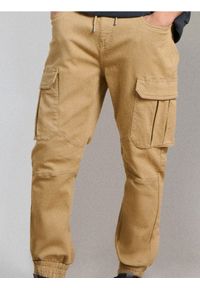 Sinsay - Jeansy regular jogger cargo - żółty. Kolor: żółty