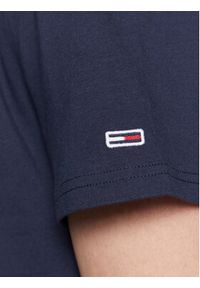 Tommy Jeans T-Shirt Classic Tartan DM0DM15666 Granatowy Classic Fit. Kolor: niebieski. Materiał: bawełna