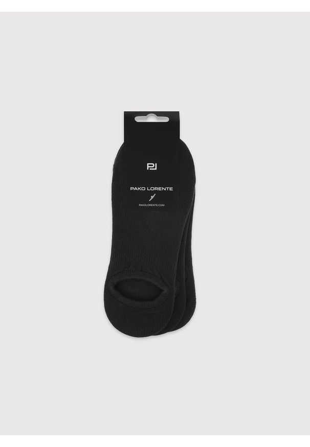 Pako Lorente - PAKO LORENTE - Skarpety stopki czarne trójpak. Kolor: czarny, biały. Wzór: gładki