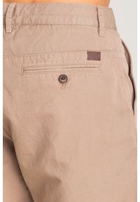 JOOP! Jeans - Beżowe szorty Joop Jeans Melvin. Kolor: beżowy. Materiał: materiał, bawełna, len, prążkowany. Wzór: aplikacja #6