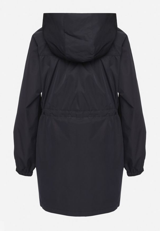 Born2be - Granatowa Kurtka Parka Ściągana w Pasie Troczkami Nevishia. Kolor: niebieski. Materiał: jeans. Styl: elegancki