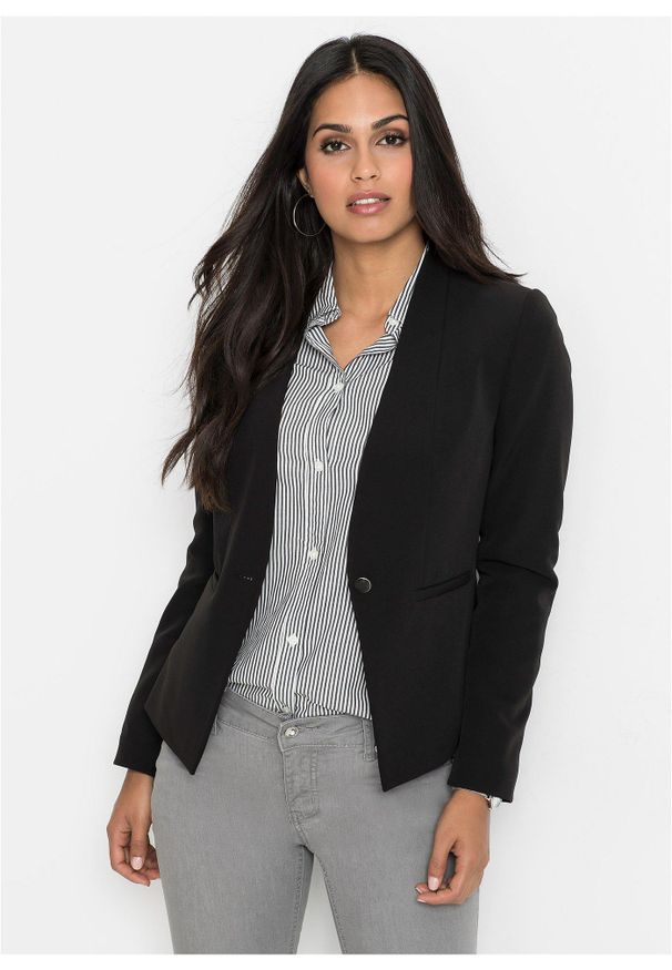 bonprix - Żakiet. Kolor: czarny. Styl: elegancki