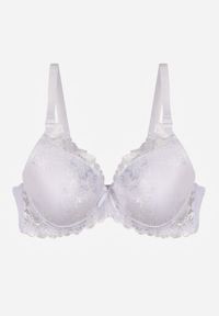 Born2be - Biały Klasyczny Biustonosz Zdobiony Koronką Idarodia. Kolor: biały. Materiał: koronka. Wzór: koronka, aplikacja #5