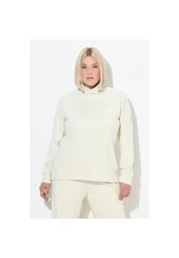 ULLA POPKEN - Damskie Bluza stójka długi rękaw otwory na kciuki antybakteryjna. Typ kołnierza: kołnierzyk stójkowy. Kolekcja: plus size. Kolor: beżowy. Materiał: poliester, materiał, elastan. Długość rękawa: długi rękaw. Długość: długie #1