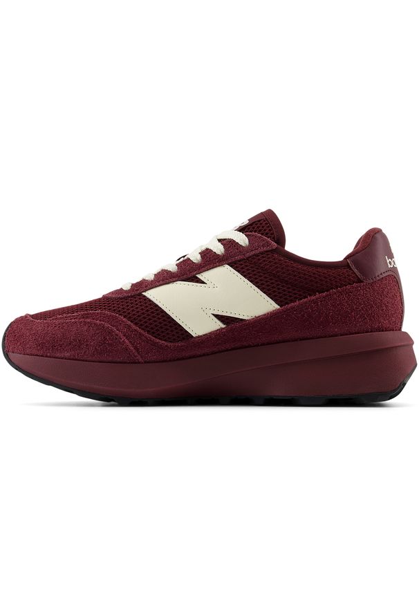 Buty unisex New Balance U370PA – bordowe. Kolor: czerwony. Materiał: zamsz, skóra. Szerokość cholewki: normalna. Sezon: lato