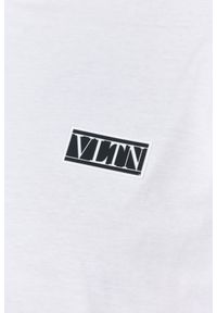 Valentino Garavani - VALENTINO Biały t-shirt męski z logo vltn, Rozmiar XL. Kolor: biały. Materiał: prążkowany. Wzór: aplikacja #4
