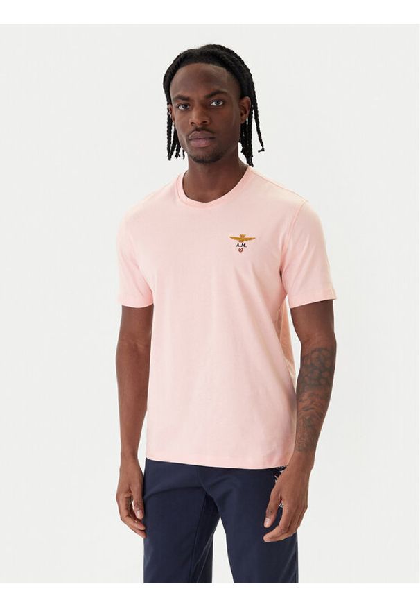 Aeronautica Militare T-Shirt 261TS1580UJ00372 Różowy Regular Fit. Kolor: różowy. Materiał: bawełna