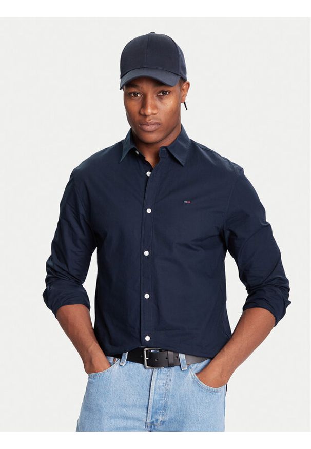 Tommy Jeans Koszula DM0DM22026 Granatowy Regular Fit. Kolor: niebieski. Materiał: bawełna