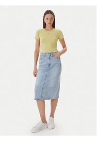 Hugo - HUGO T-Shirt Delanor 50512000 Beżowy Slim Fit. Kolor: beżowy. Materiał: bawełna #5