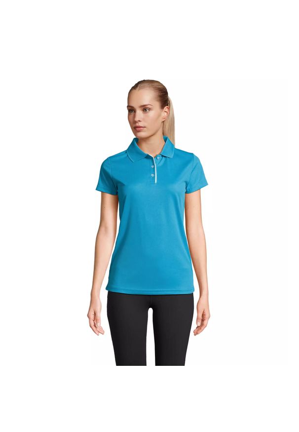 SOL'S - Damska koszulka polo Sol's Performer. Okazja: na co dzień. Typ kołnierza: polo. Kolor: niebieski, wielokolorowy, zielony. Styl: casual