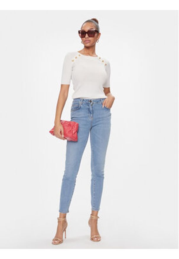 Luisa Spagnoli Bluzka Contralto 58230 Biały Slim Fit. Kolor: biały. Materiał: wiskoza