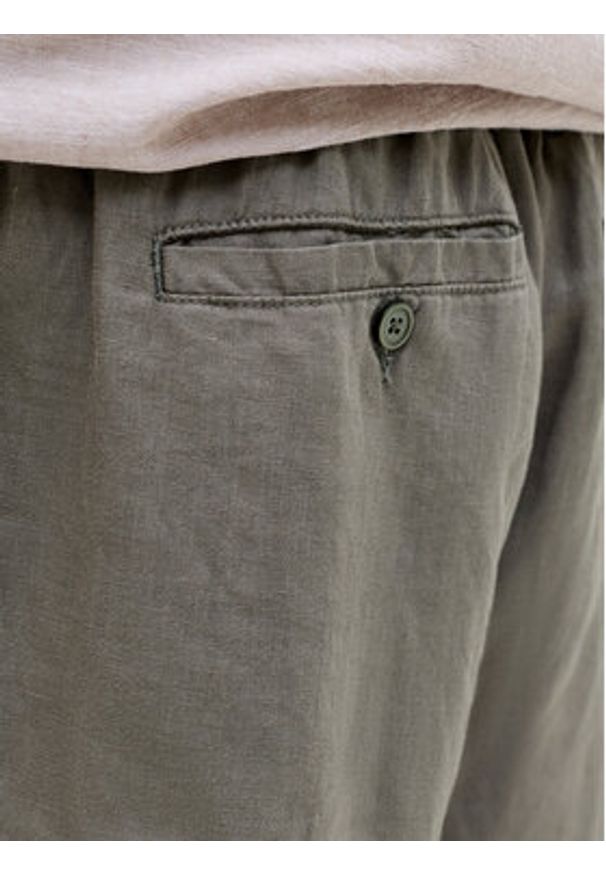 Jack & Jones Szorty materiałowe Lawrence 12253134 Zielony ciemny Wide Leg. Kolor: zielony. Materiał: len