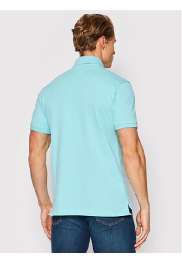 TOMMY HILFIGER - Tommy Hilfiger Polo 1985 MW0MW17771 Niebieski Slim Fit. Typ kołnierza: polo. Kolor: niebieski. Materiał: bawełna