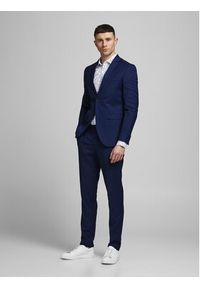 Jack & Jones - Jack&Jones Garnitur Franco 12181339 Granatowy Super Slim Fit. Kolor: niebieski. Materiał: syntetyk