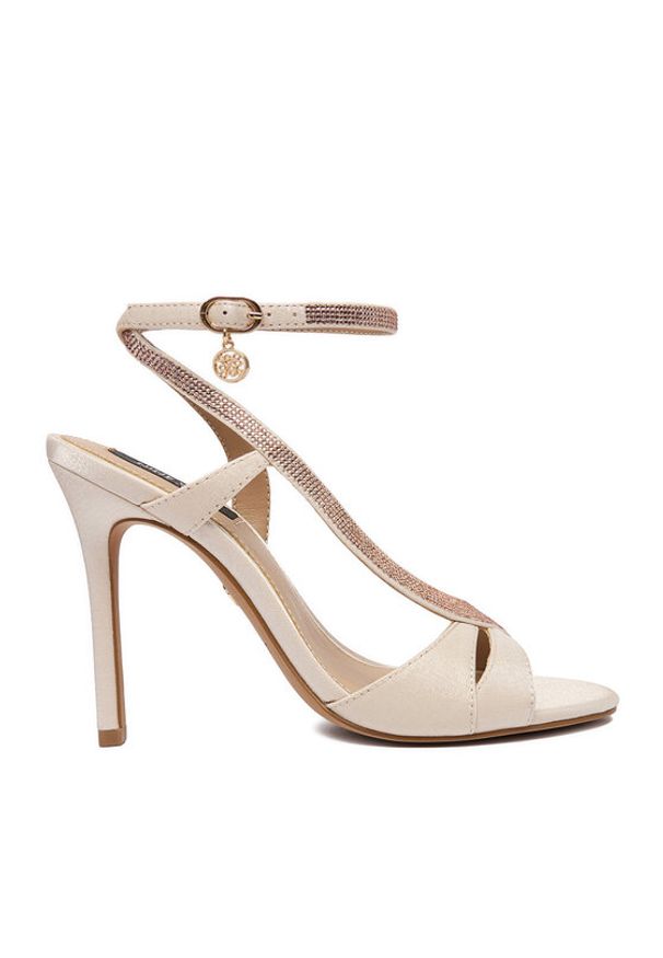 Nine West Sandały EO-LS1005252-1 Écru. Kolor: kremowy. Materiał: materiał