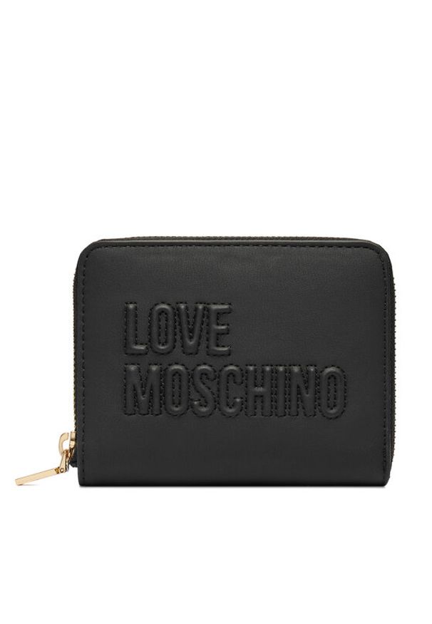 Love Moschino - LOVE MOSCHINO Portfel JC5502PP1PLE0000 Czarny. Kolor: czarny. Materiał: skóra