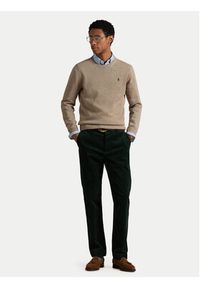 Polo Ralph Lauren Sweter 710810846036 Beżowy Regular Fit. Typ kołnierza: polo. Kolor: beżowy. Materiał: bawełna