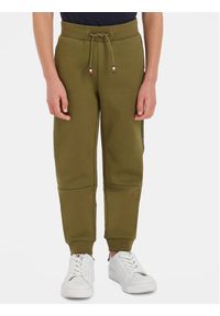 TOMMY HILFIGER - Tommy Hilfiger Spodnie dresowe Tape KB0KB08476 Zielony Regular Fit. Kolor: zielony. Materiał: bawełna