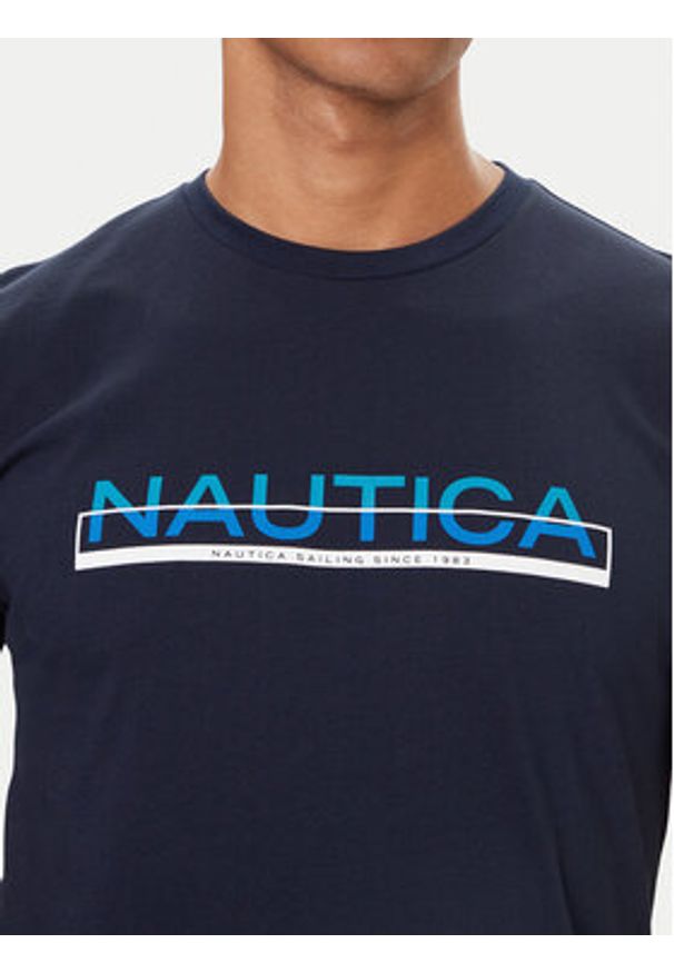 Nautica T-Shirt Koa N1S03430 Granatowy Regular Fit. Kolor: niebieski. Materiał: bawełna