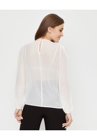 Elisabetta Franchi - ELISABETTA FRANCHI - Biała koszula z jedwabiu. Kolor: biały. Materiał: jedwab. Długość: długie. Styl: elegancki #3