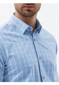 Ombre Clothing - Koszula męska z długim rękawem REGULAR FIT - błękitna K618 - XXL. Okazja: na co dzień. Kolor: niebieski. Materiał: bawełna, poliester. Długość rękawa: długi rękaw. Długość: długie. Styl: casual #5