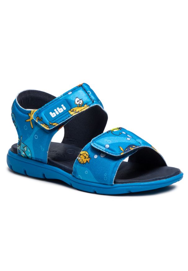 Sandały Bibi - Basic Sandals Mini 1101087 Print/Naval. Kolor: niebieski. Materiał: materiał. Wzór: nadruk. Sezon: lato