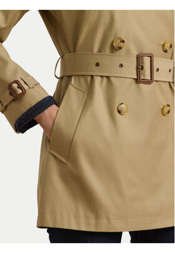 Lauren Ralph Lauren - LAUREN RALPH LAUREN Trencz 297967126002 Beżowy Regular Fit. Kolor: beżowy. Materiał: syntetyk, bawełna