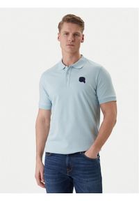 Karl Lagerfeld - KARL LAGERFELD Polo 745015 562231 Błękitny Regular Fit. Typ kołnierza: polo. Kolor: niebieski. Materiał: bawełna #1
