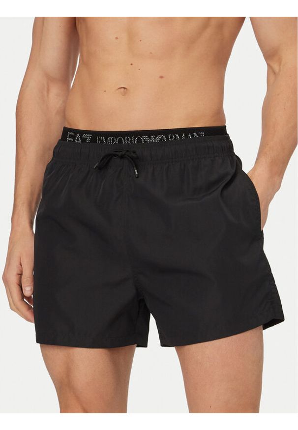 EA7 Emporio Armani Szorty kąpielowe 7M001689 AF21074 UC001 Czarny Regular Fit. Kolor: czarny. Materiał: syntetyk