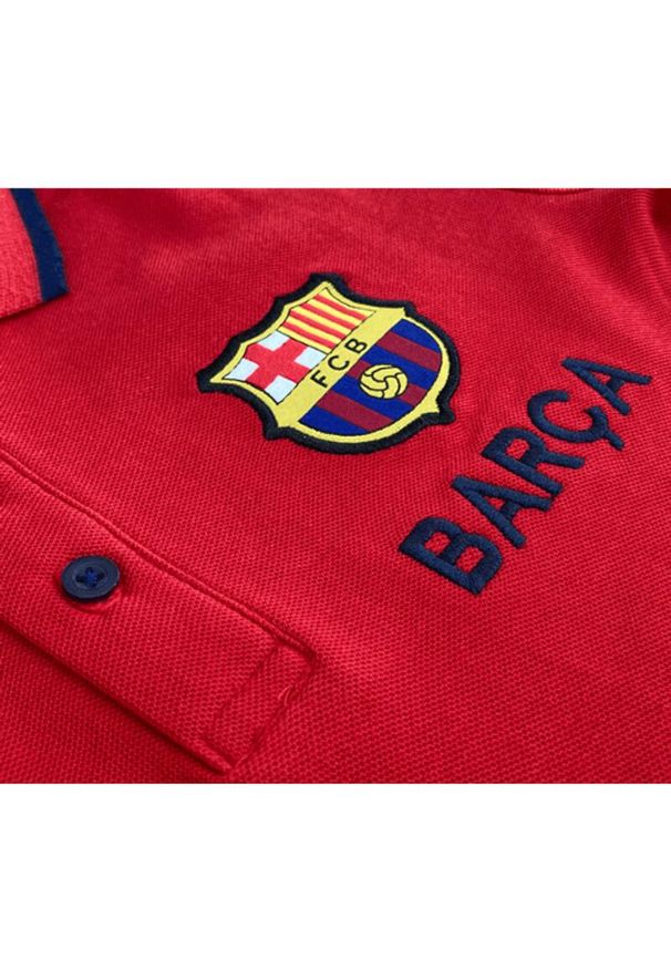 FC Barcelona - Koszulka z kołnierzykiem dziecięca Barcelona. Kolor: czerwony