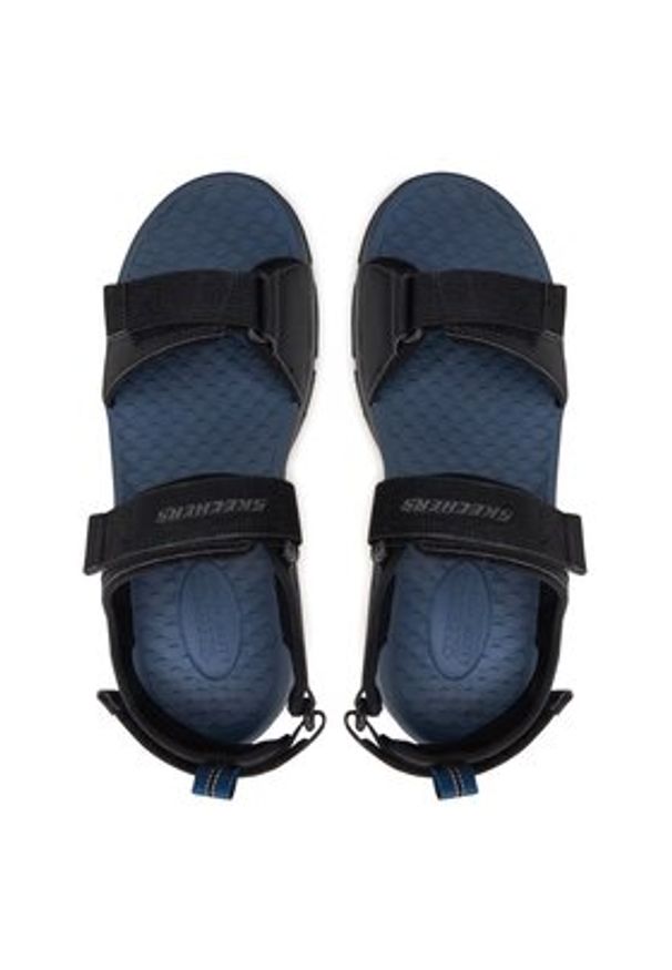 skechers - Skechers Sandały Tresmen-Ryer 205112/BLK Czarny. Kolor: czarny. Materiał: skóra