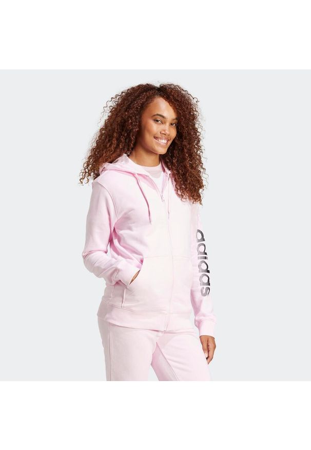 Adidas - Bluza na zamek damska ADIDAS Gym & Pilates. Materiał: włókno, bawełna. Sport: joga i pilates