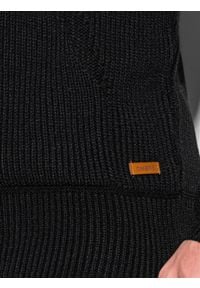 Ombre Clothing - Sweter męski E181 - czarny - XXL. Kolor: czarny. Materiał: akryl #2