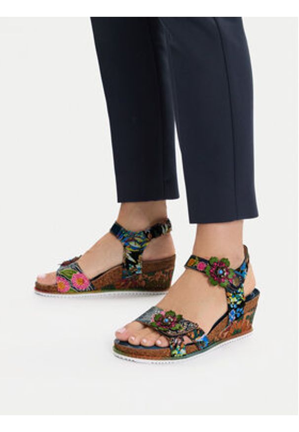 Laura Vita Sandały Bonito 13 Granatowy. Kolor: niebieski. Materiał: skóra