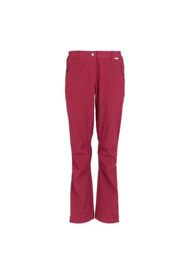 Regatta - Damskie Spodnie Trekkingowe Softshell Geo II. Kolor: czerwony. Materiał: softshell. Sezon: lato. Sport: turystyka piesza