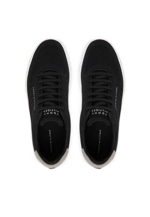 TOMMY HILFIGER - Tommy Hilfiger Sneakersy Th Court Knit FM0FM05823 Czarny. Kolor: czarny. Materiał: materiał